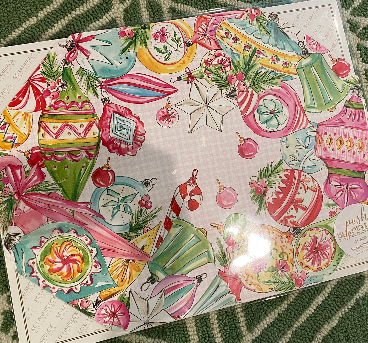 Handpainted Placemat Vintage Ornaments