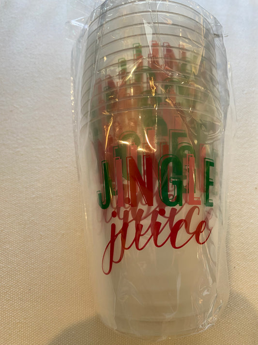 Jingle Juice Party Cups 16 oz set of 10