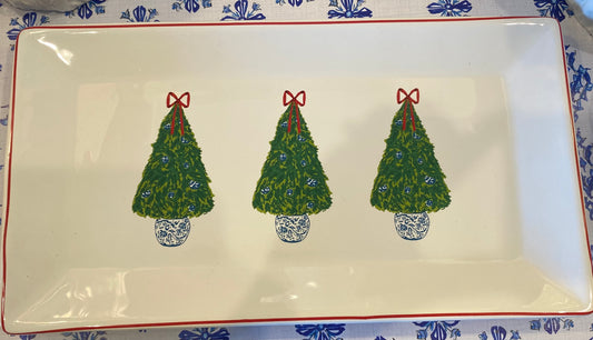 Christmas Tree Platter 12X6.5