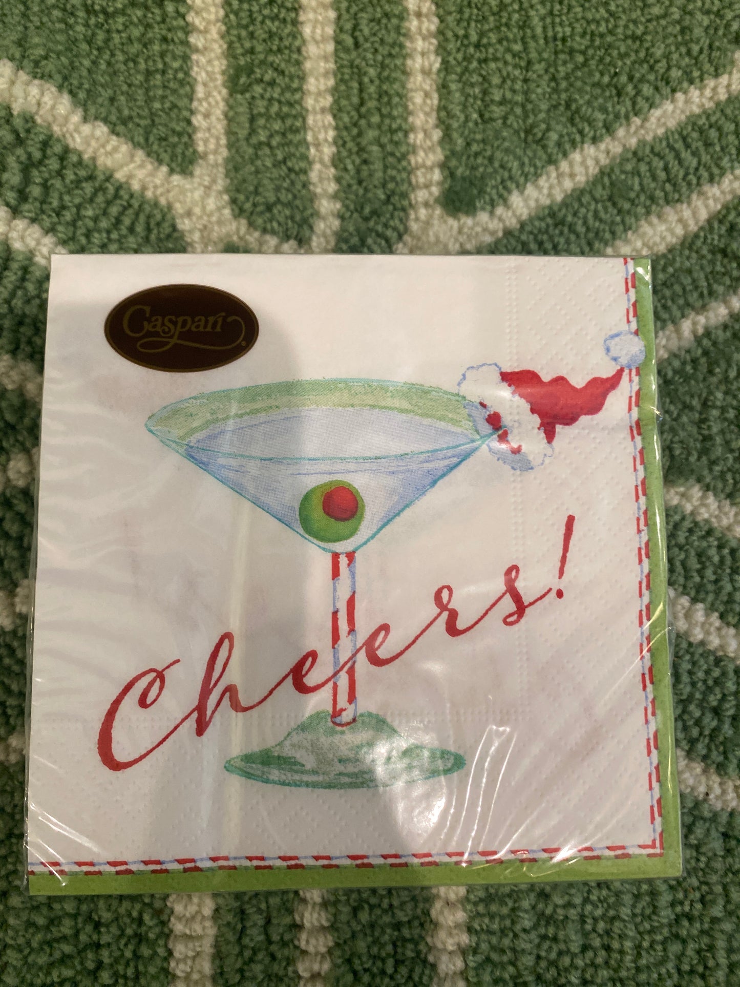 Caspari Christmas Cocktail Napkin "Cheers"