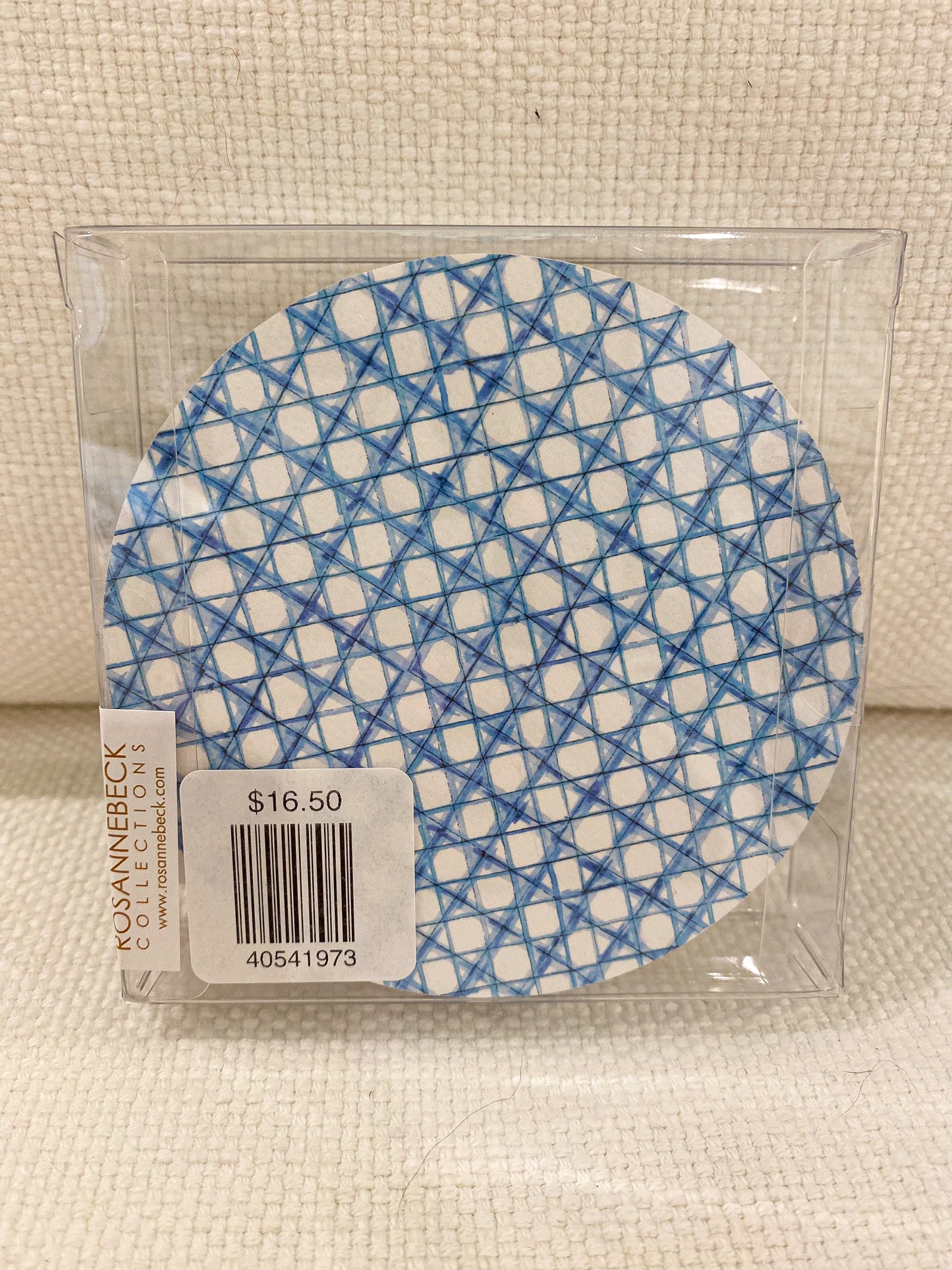 Rosanne Beck coaster set 50 reversible blue