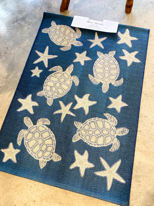 Navy Sea Turtle Rug