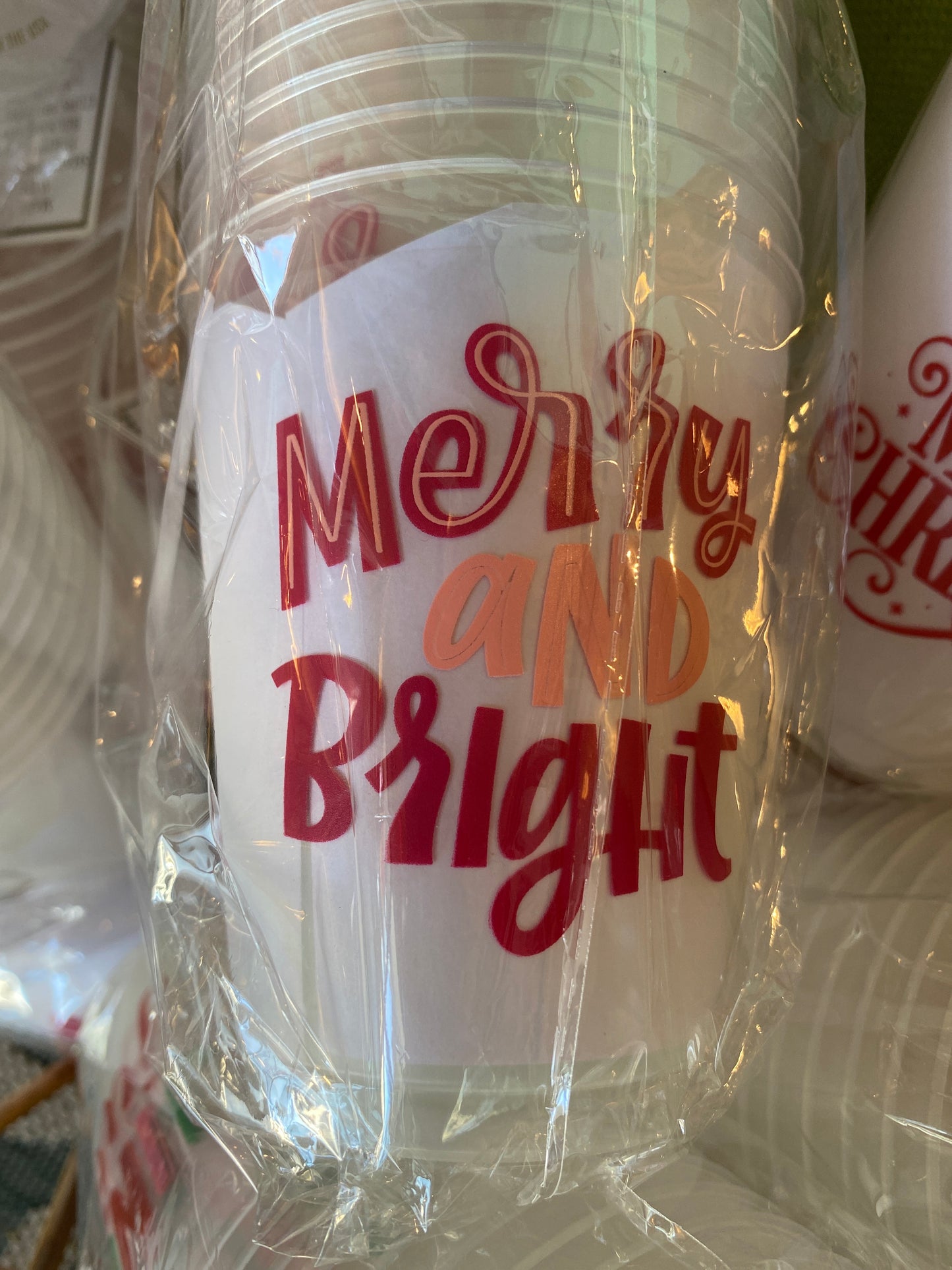 Merry and Bright Party Cups 16 oz Set of 10