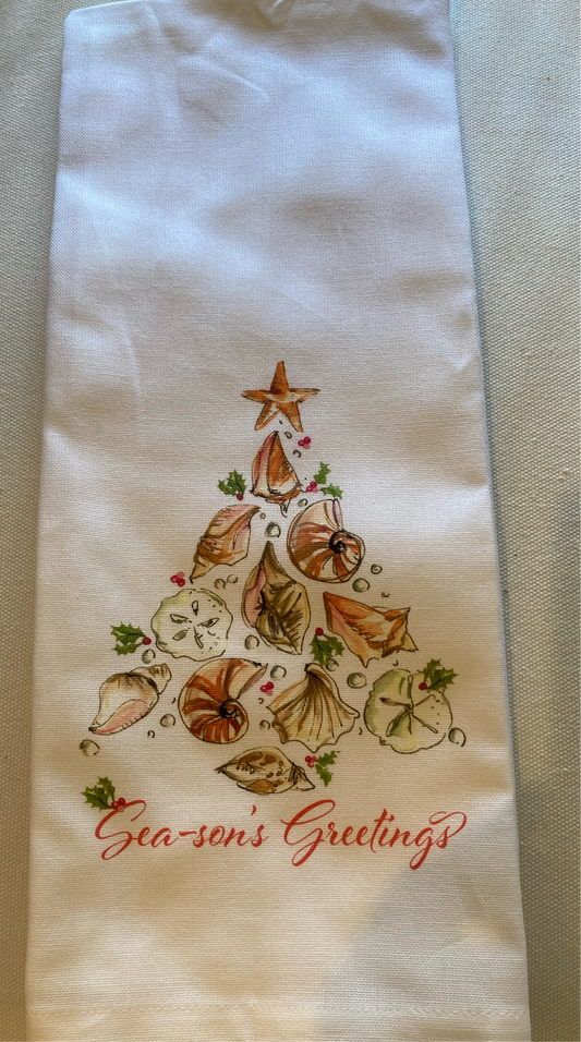 "Sea-son's Greeting" Hand Towel