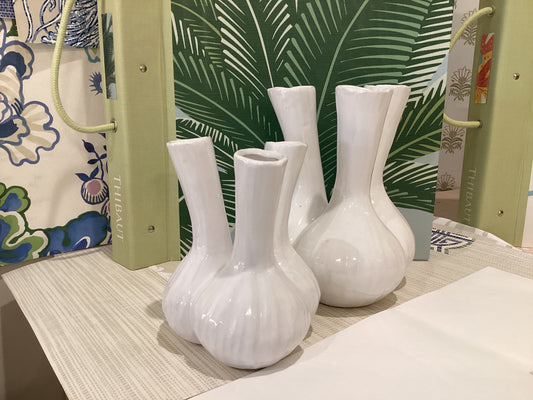 3 Piece White Stem Vase - Large