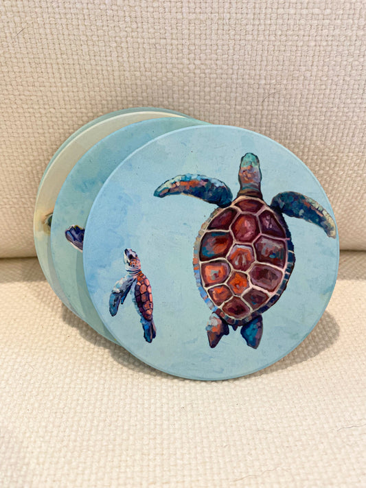 Tropical Turtles Coaster Set