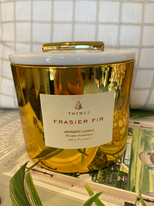 Frasier Fir Gilded Poured Candle 3 wick Gold