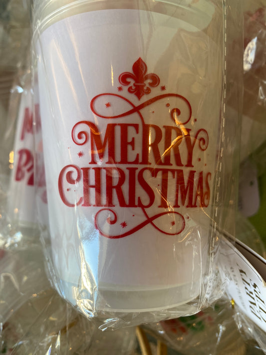 Merry Christmas Party Cups 16 oz Set of 10