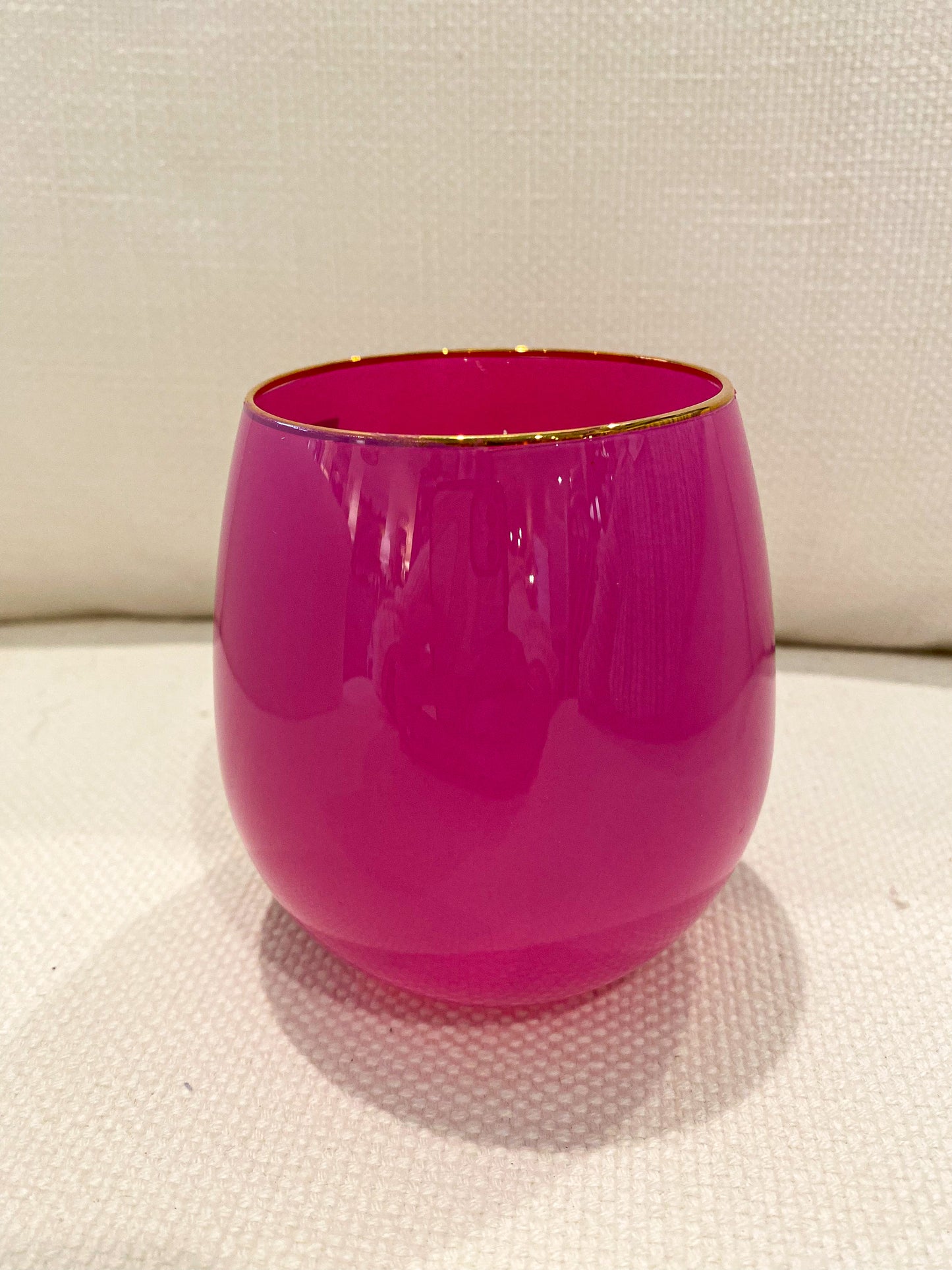 Rainbow stemless wine glass