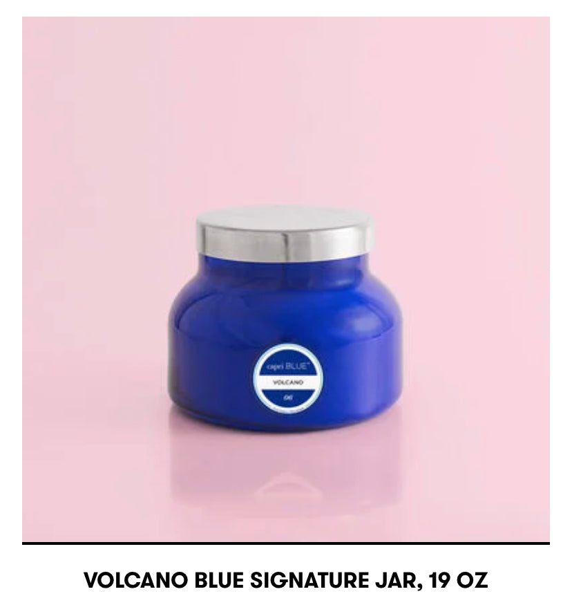 Capri blue large volcano candle